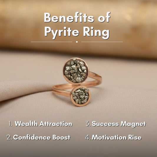 Gold Plated Natural Pyrite Ring