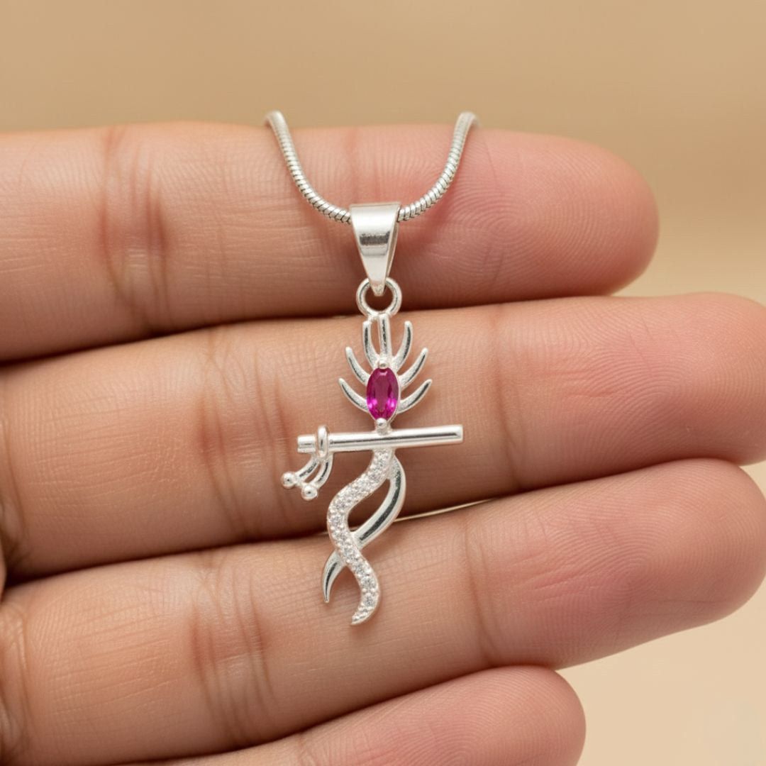 Murlidhar Shri Krishna Silver Plated Pendant