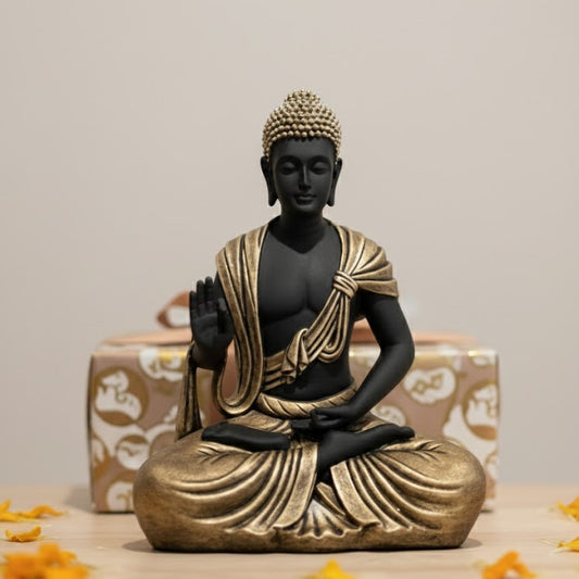 Scarf Buddha Statue (Black & Golden)