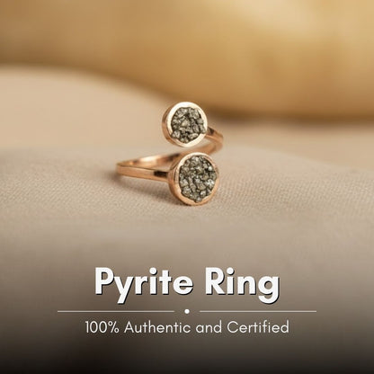 Gold Plated Natural Pyrite Ring