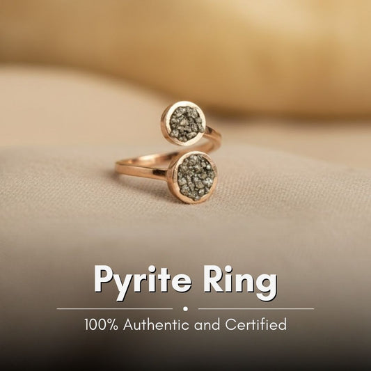 Gold Plated Natural Pyrite Ring