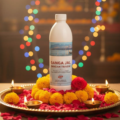 Sangam Triveni Ganga Jal | 100% Pure & Untouched Holy Water from Prayagraj | Sacred Water from Ganga, Yamuna & Saraswati