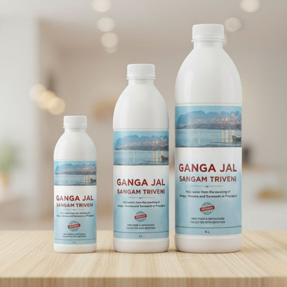Sangam Triveni Ganga Jal | 100% Pure & Untouched Holy Water from Prayagraj | Sacred Water from Ganga, Yamuna & Saraswati