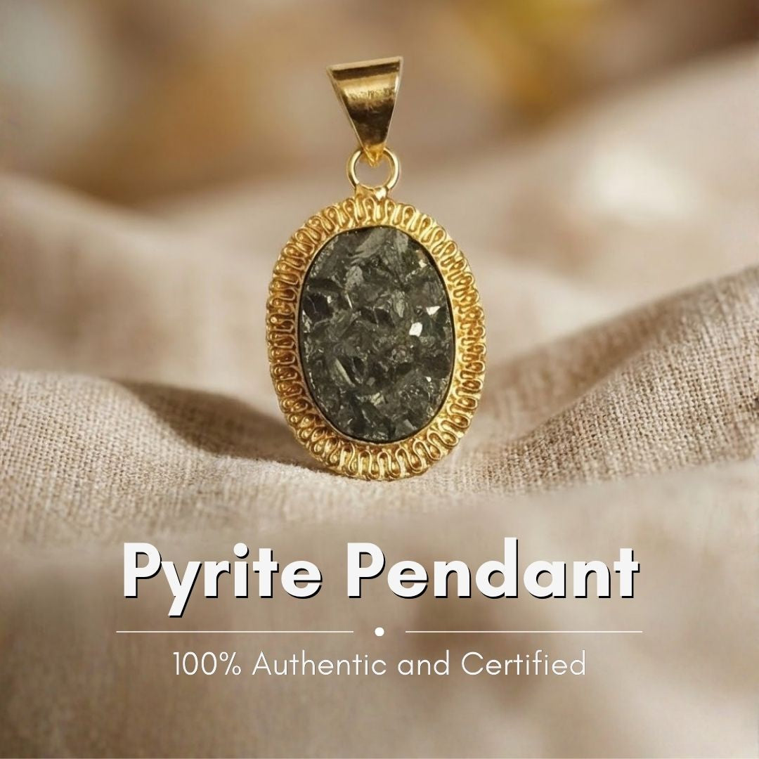 Gold Plated Natural Pyrite Pendant