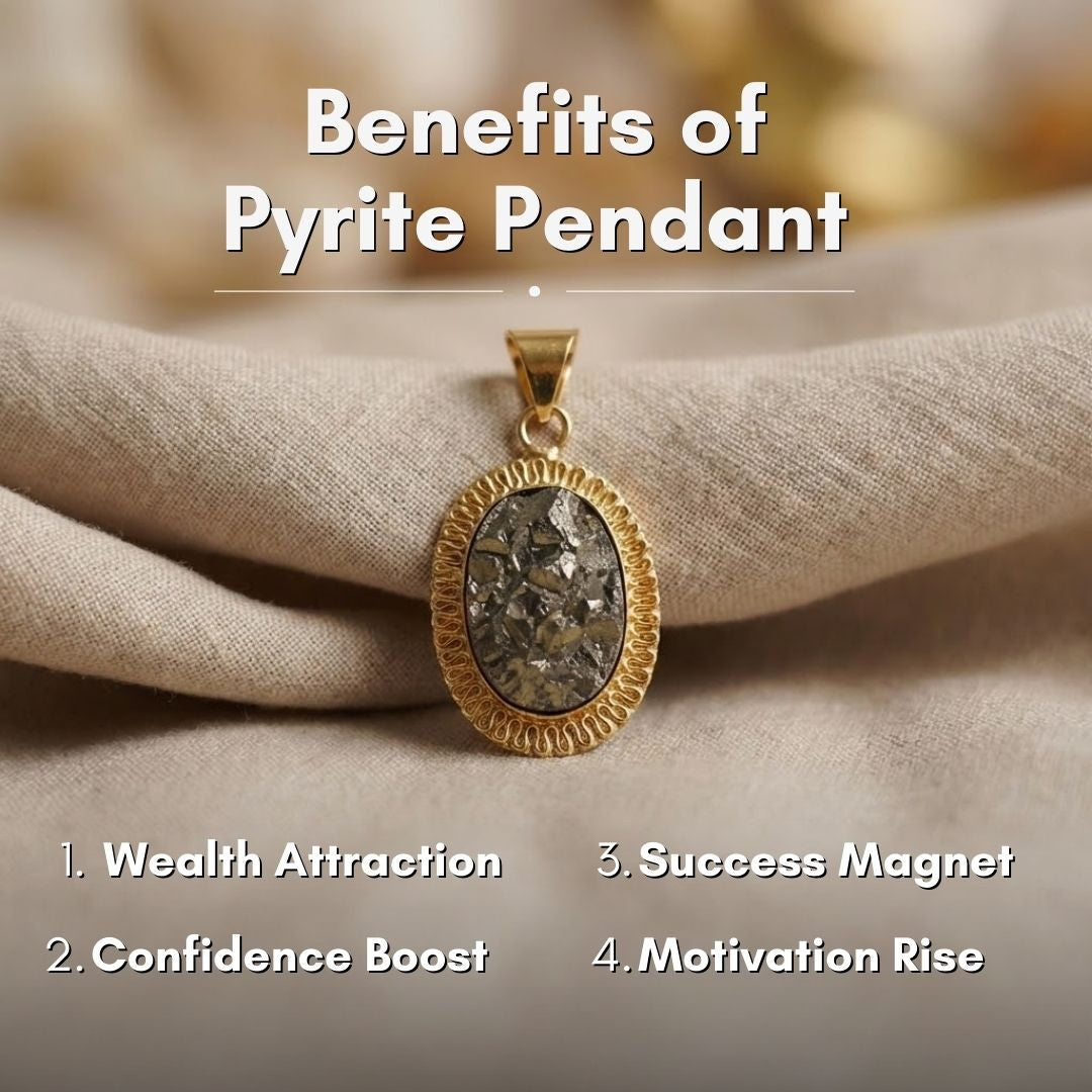 Gold Plated Natural Pyrite Pendant