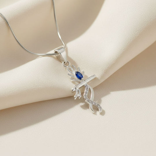 Murlidhar Shri Krishna Silver Plated Pendant (Blue)