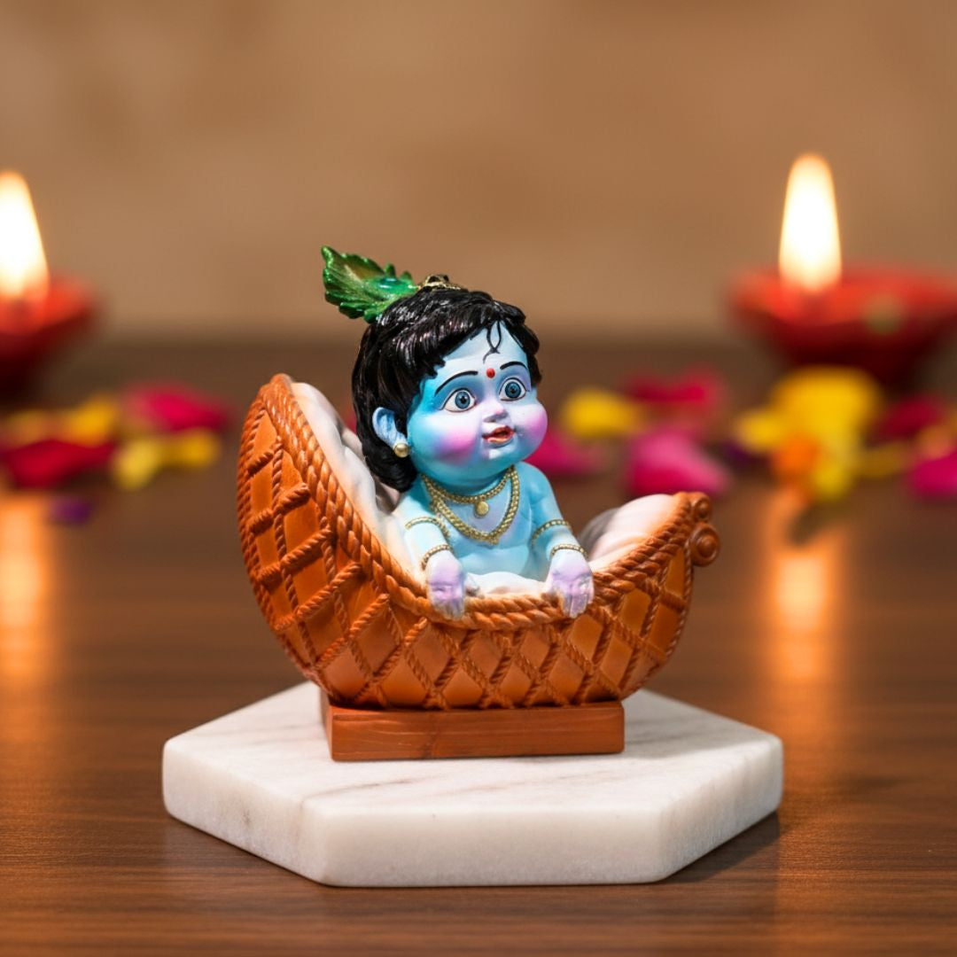 Radha Krishna & Makhan Chor Krishna Murti Set