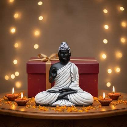 Lord Buddha Statue (White & Black)