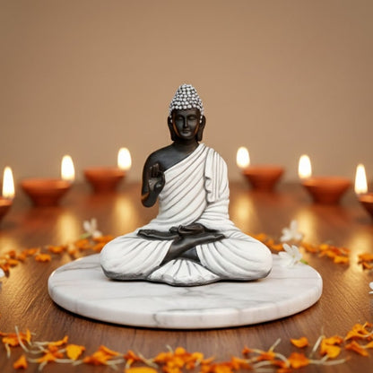Lord Buddha Statue (White & Black)