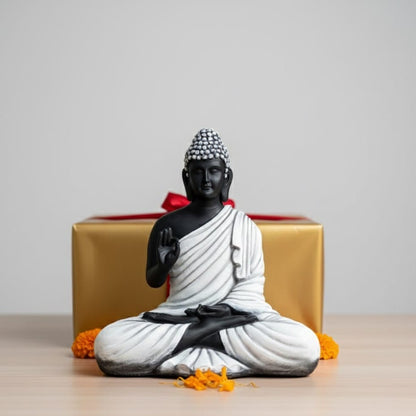 Lord Buddha Statue (White & Black)