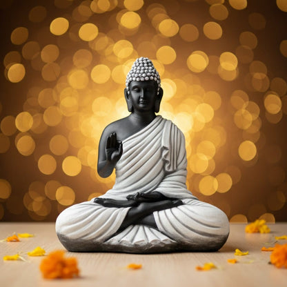 Lord Buddha Statue (White & Black)
