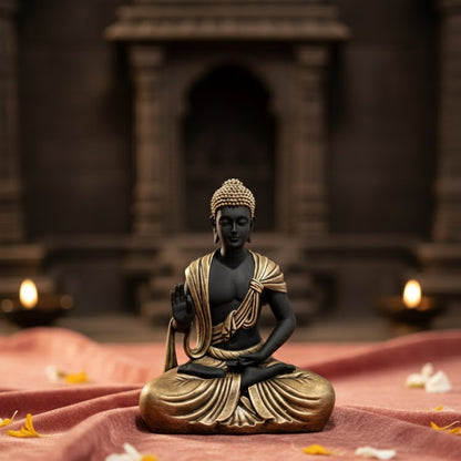 Scarf Buddha Statue (Black & Golden)